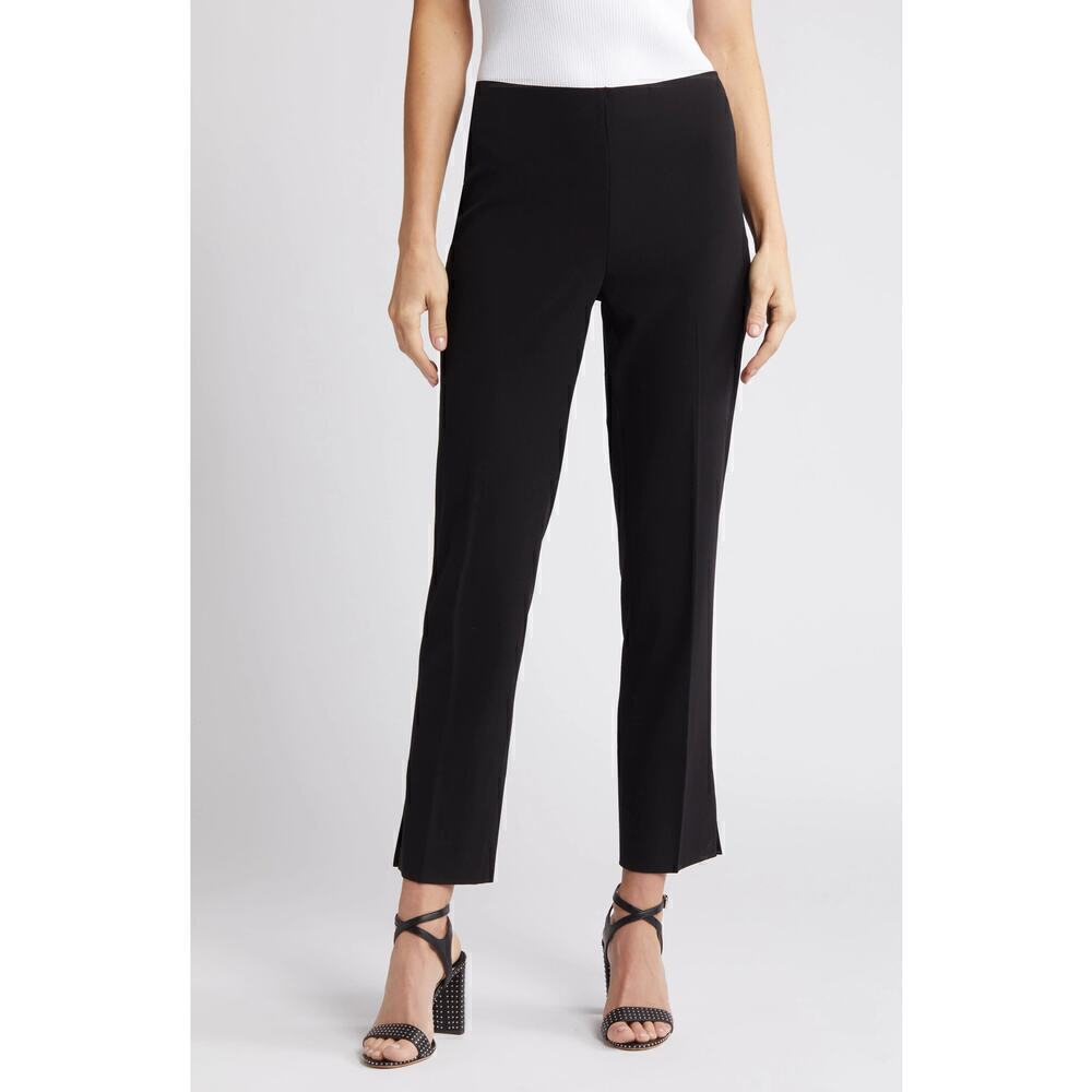 Halogen Dress Pant High Waist Side Slit Straight Leg Trousers Black NWT 22W